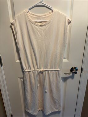 Loft Lou & Grey Cream Drawstring Waist Sleeveless Dress
